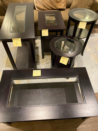 Winsome Wood Genoa Coffee and end tables with glass top
