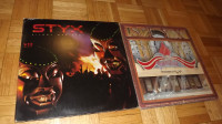 2 STYX VINTAGE VINYL RECORD ALBUMS  BUNDLE