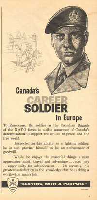 1958 half-page recruiting ad for the Canadian Army