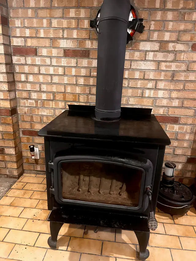 Wood burning stove.