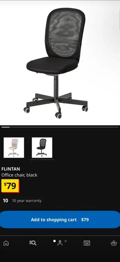 IKEA FLINTAN Office Chair - Black, View more