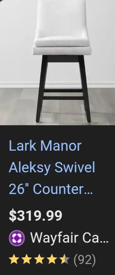 2 Matching Beige Faux Leather Counter Stools - New, Voir plus