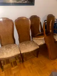 Antique Wooden Table with Chairs