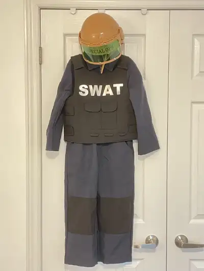 Halloween SWAT police uniform with vest and helmet Small 5 / 6, View more