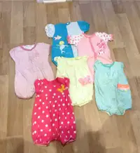 Lot 4: grenouillères (pyjamas été) fille 12-18 mois