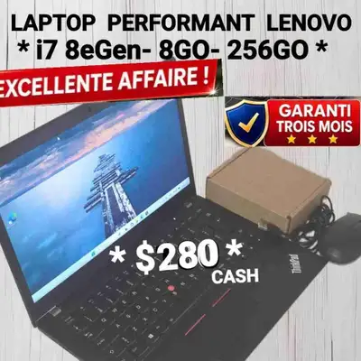 LAPTOP  LENOVO 14"- i7 8eGen- 8GO- 256GO*SSD*, View more