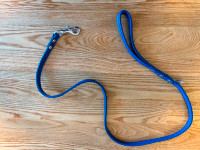 Leather Blue Leash for Dog Cat Pet