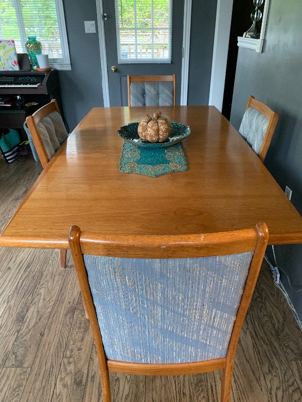 Teak hutch with China and dining room set Hutches & Display