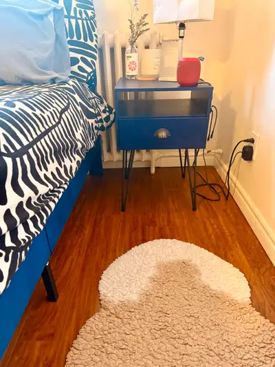 Selling this lovely wayfair velvet double bed and mattress with two lovely stylish side tables hope...