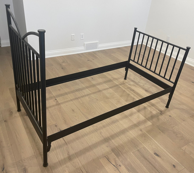 Bed frames - double solid wood, single black metal in Beds & Mattresses in St. Catharines - Image 3