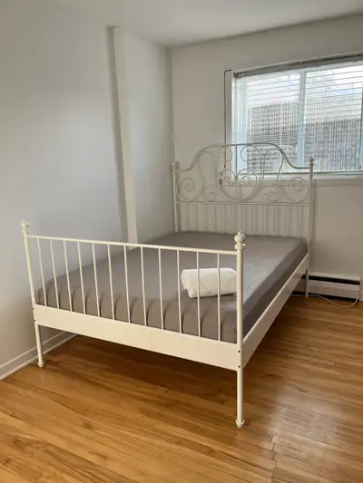 Lit LEIRVIK double blanc (sans matelas), View more
