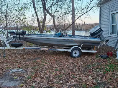 1980s bass boat for trade for small car or suv motor just rebuilt completely mid summer super reliab...