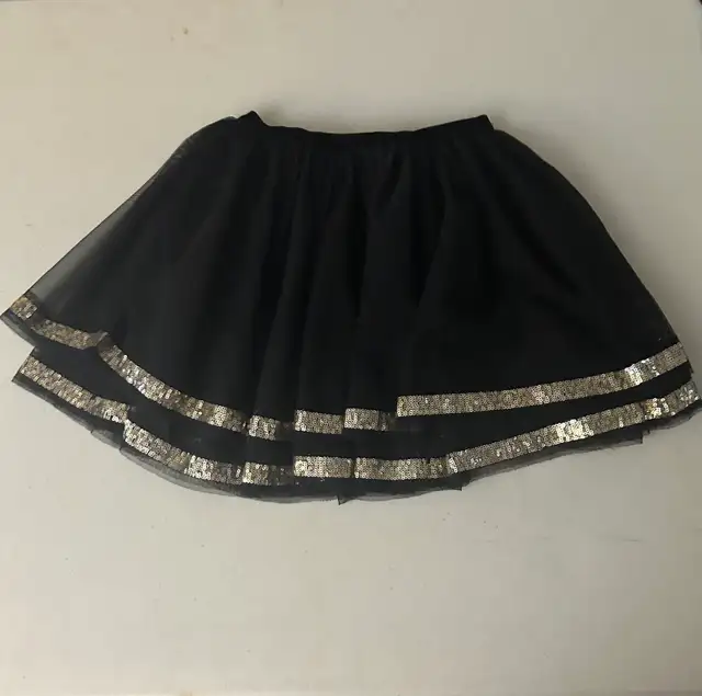 Black Tulle with Gold Sequin Skirt Kids size 10/12