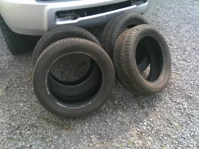 This set of Goodyear Cross Climate 4 season tires are in good condition and all we’re holding air pr...