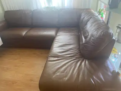 Natuzzi leather sectional, View more