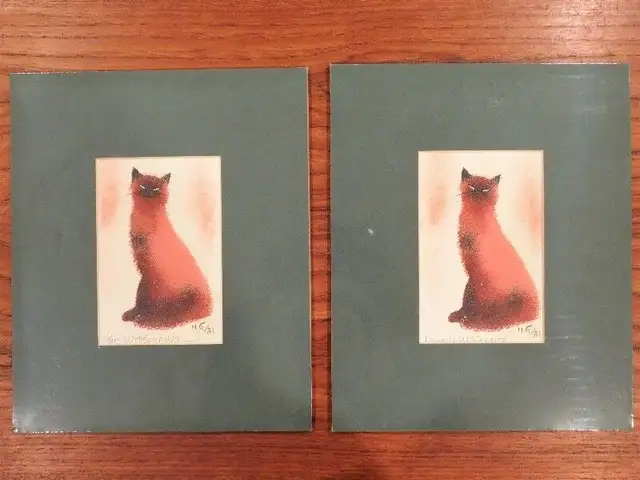 Margit Gatterbauer 1981 Cat Series Signed Art Prints in Arts & Collectibles in Kitchener / Waterloo - Image 4