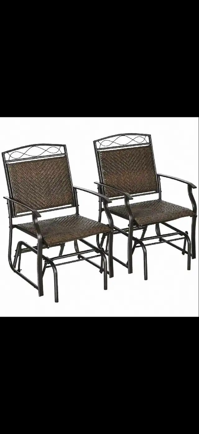 Outdoor Glider Chair, Porch Glider, Patio Rocker for Deck, PE Ra in Patio & Garden Furniture in Markham / York Region - Image 3