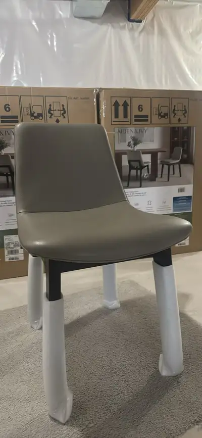  Costco Aiden & Ivy  2‑Pack  Leather Dining Chairs –Open box, View more