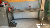 Metal Shop Bench and Vise