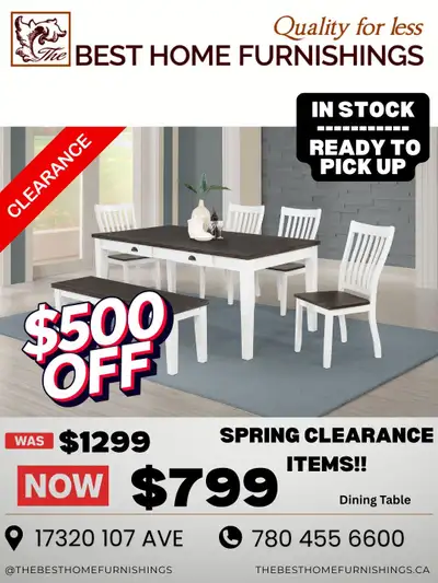 SUPER DEALS: Two-Tone Modern Farmhouse Dining Set, View more