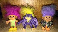 Vintage Russ Troll Dolls Lot Count Trollula Flippers Purple Hair