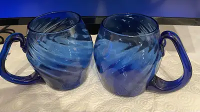 Blue Swirl Glass Mugs, View more