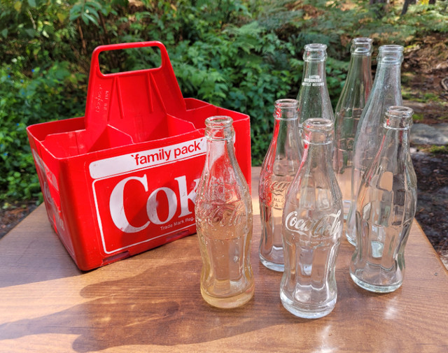 COCA-COLA Classic Coke Embossed / Painted Label Bottles & Case in Arts & Collectibles in North Bay