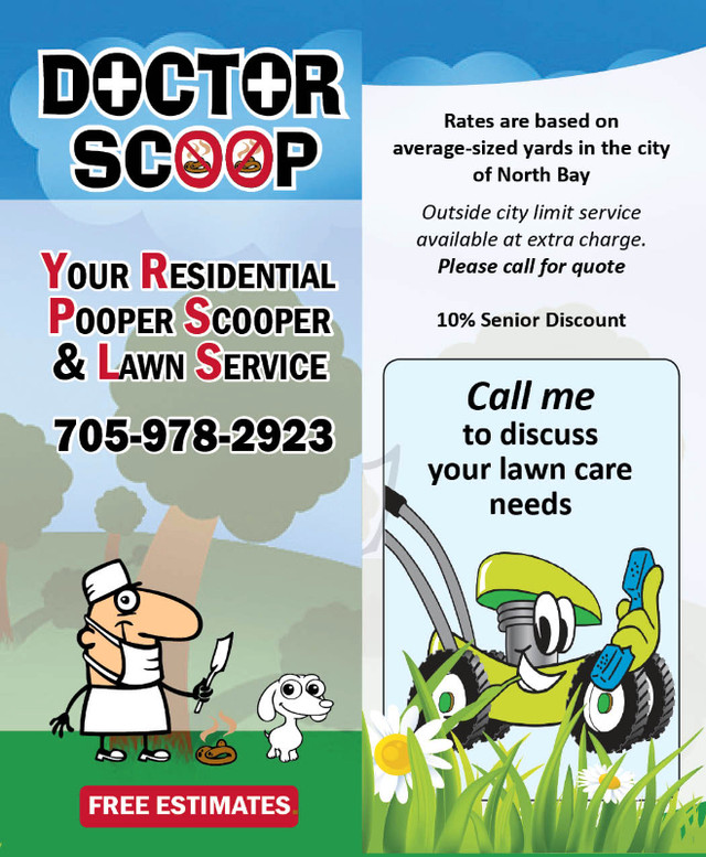 Doctor Scoop - Your Residential Pooper Scooper in Animal & Pet Services in North Bay
