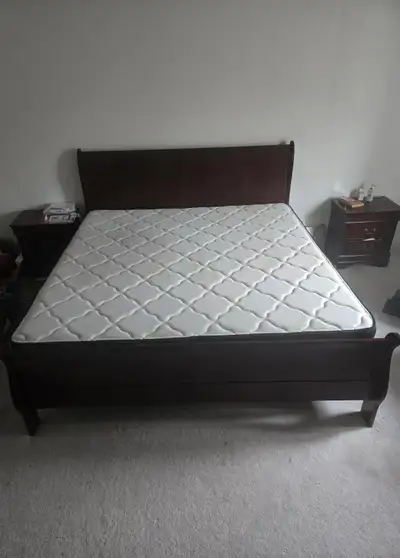 Complete king size bed set and mirror, View more