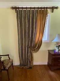 100% Silk Taffeta Drapes Curtain