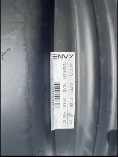 I'm selling a set of four Envy rims, sized at 18x8 with a 6x120 bolt pattern and a +40 offset. These...