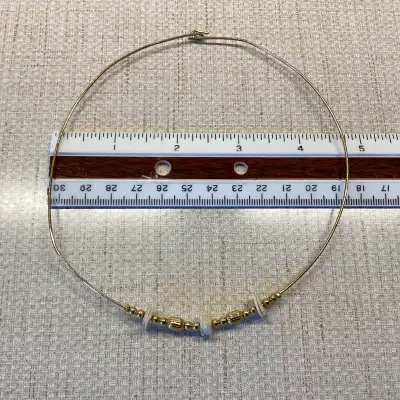 Necklace - Costume Jewelry 4½" diameter 15" circumference Gold toned metal with gold toned beads and...