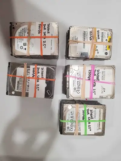 Disques durs 5$-25$  SATA 2.5” formatés (Hard drives), View more