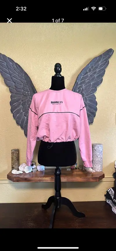 Pink Poem Copped Pull Over Sweater, View more