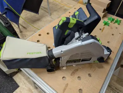 Festool TSC 55 K - lightly used tracksaw with guide rail, 2 batteries, charger, dust bag and systain...