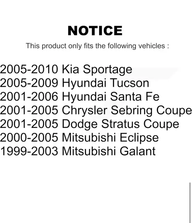 Hyundai Kia Dodge Strut Hardware Kit in Other in Hamilton - Image 4