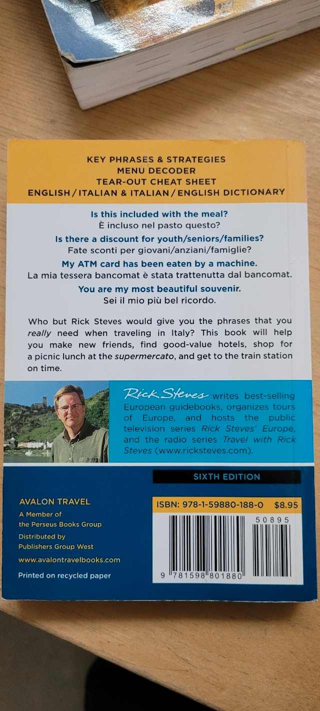 Rick Steves' Italian Phrase Book & Dictionary paperback (new) in Non-fiction in City of Halifax - Image 2