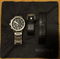 Nixon 51-30 Chrono w/steel bracelet and black leather strap