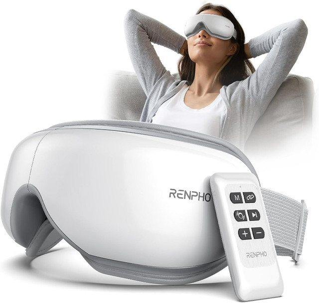 RENPHO Eye Mask with Heat, Remote Control, Bluetooth Mus in Health & Special Needs in Oshawa / Durham Region