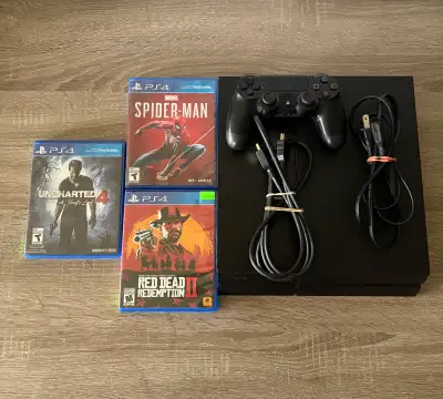 Selling my original PS4 w/ 1 controller and 3 games. Comes with: 1x Power cable 1x HDMI cable 1x Dua...