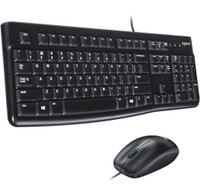 Logitech MK120 Wired Keyboard and Mouse Combo for Windows, Optic