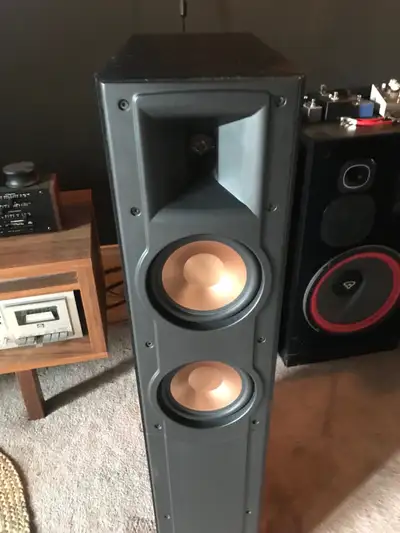 Klipsch rf52 Sound great but to small for my room. Cabinets present nice but have some dings. The re...