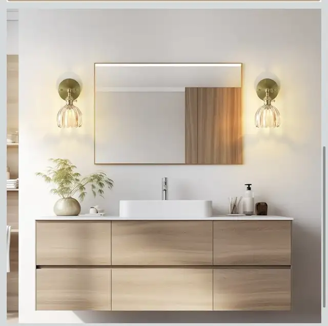 Vintage Wall Sconces with Amber Tulip Glass Lampshade in Indoor Lighting & Fans in City of Toronto - Image 8