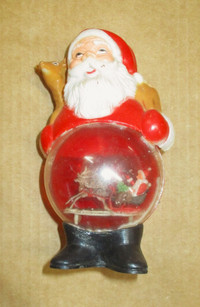 Vintage Christmas Snow Globe Celluloid Santa