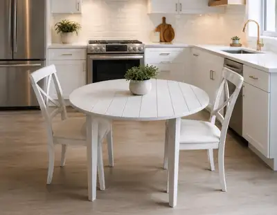 New Round Dining Table with 2 chairs, View more