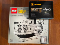 Lego Steamboat Willie #21317 + système éclairage - NEUF - RARE