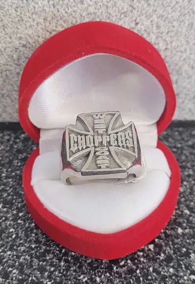 Size 10 3/4 White Gold 10K West Coast Choppers Ring (12079267), View more
