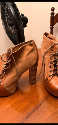 Womens Brown Lace up Heels