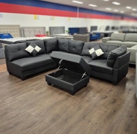 Black  Leather Sectional Sofa City of Montréal Greater Montréal Preview