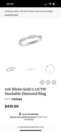 White 10k diamond ring